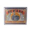 Raz Orange and Gray Stamped “BEWARE” Rectangular Wall Art 14" x 18"